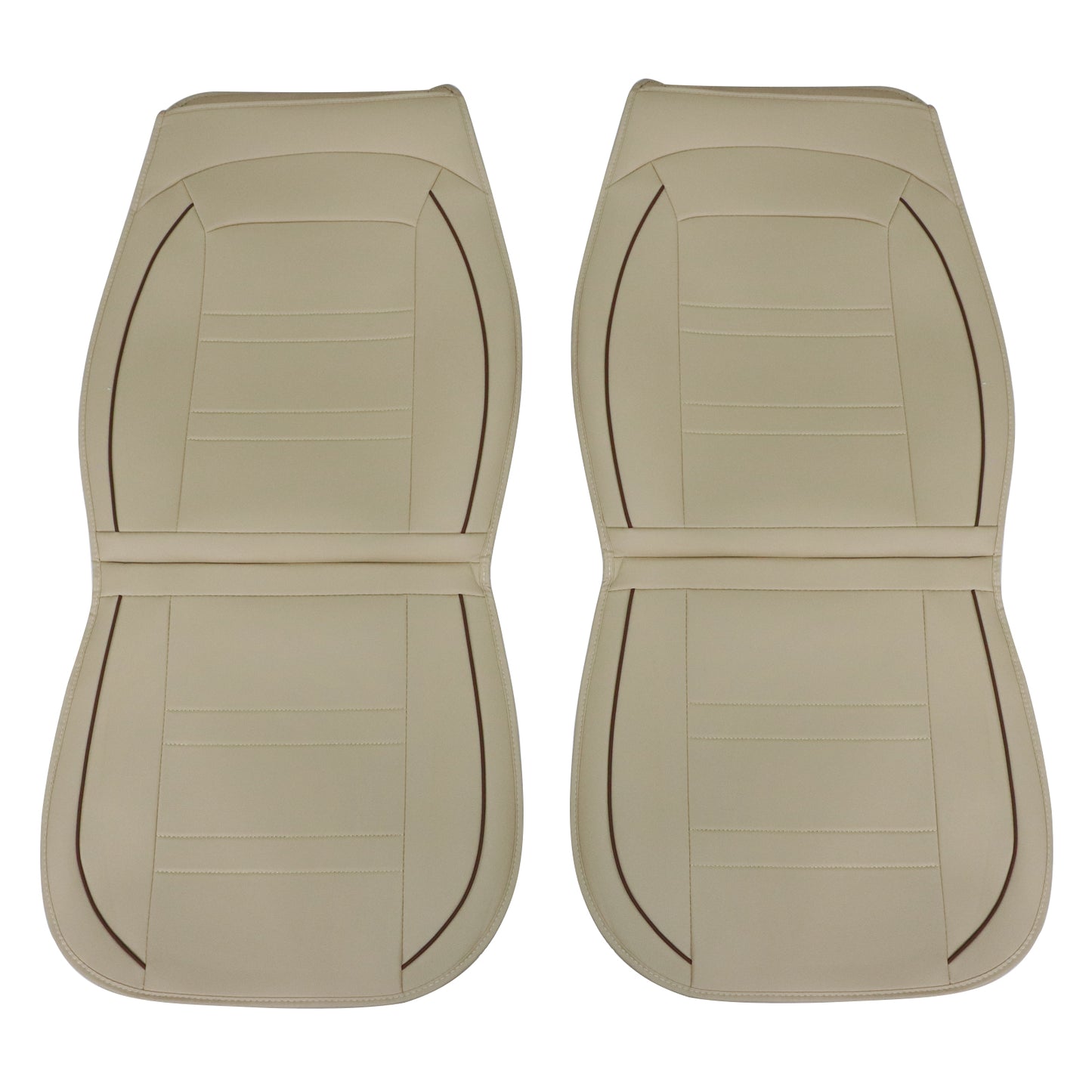 For Toyota Car 5-Seat Cover Full Set Front & Rear PU Leather Protector Pad Tan