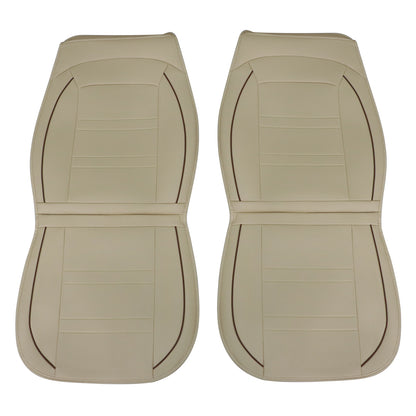 For Toyota Car 5-Seat Cover Full Set Front & Rear PU Leather Protector Pad Tan