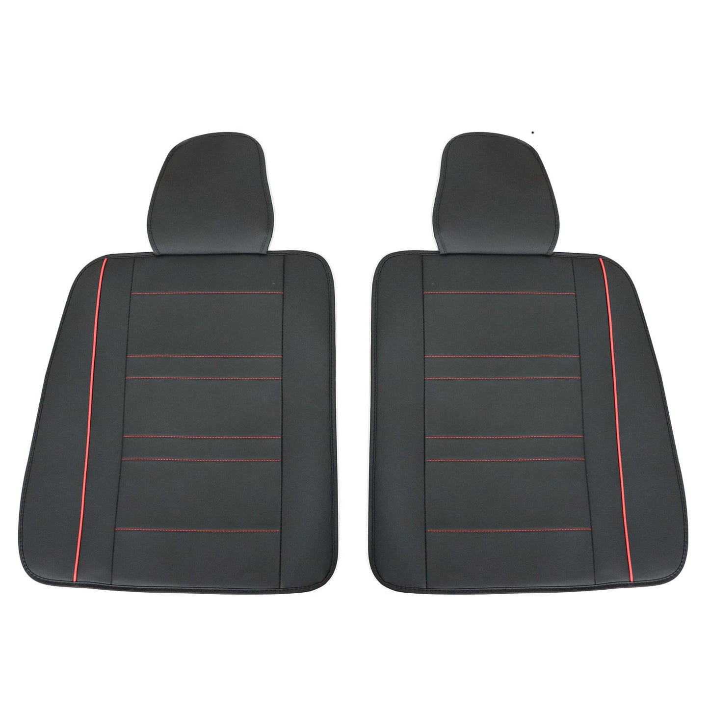 For Toyota 5-Seat Cover Front & Rear Faux Leather Protector Cushion Black + Red