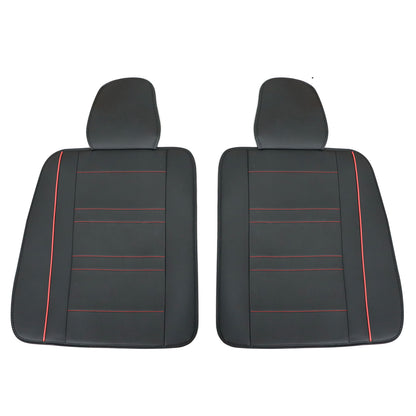 For Toyota 5-Seat Cover Front & Rear Faux Leather Protector Cushion Black + Red