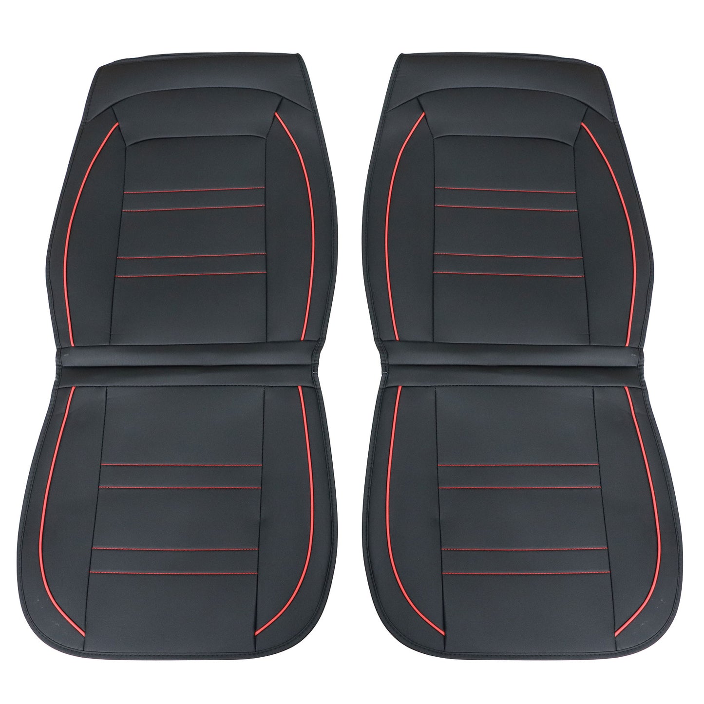 For Toyota 5-Seat Cover Front & Rear Faux Leather Protector Cushion Black + Red
