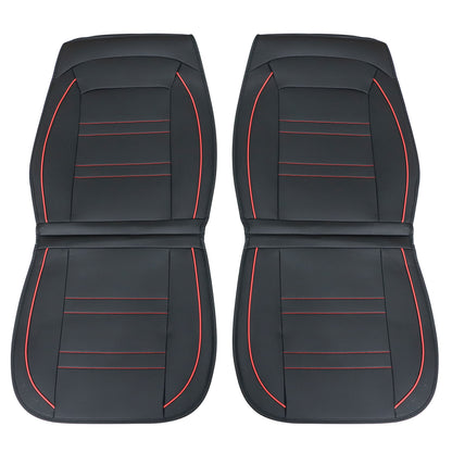 For Toyota 5-Seat Cover Front & Rear Faux Leather Protector Cushion Black + Red
