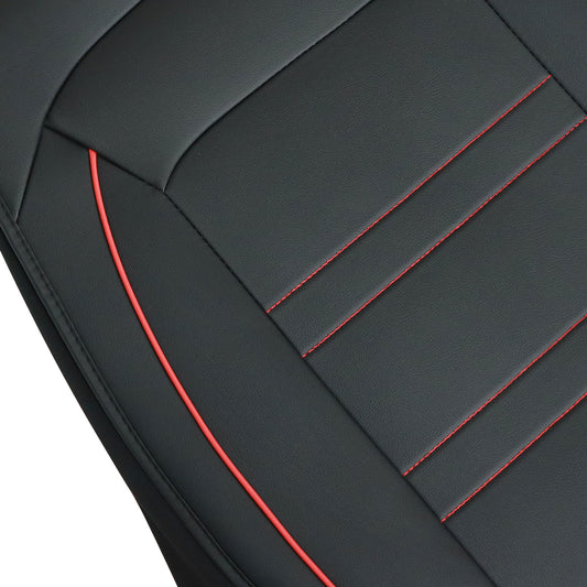 For Toyota 5-Seat Cover Front & Rear Faux Leather Protector Cushion Black + Red