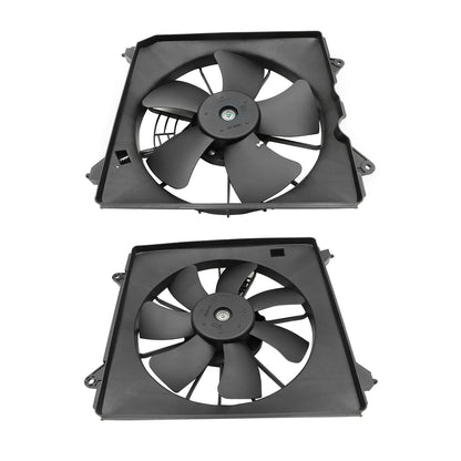 2Pcs Radiator Cooling Fan Set w/ Blade Motor & Shroud For Honda Accord 2013-2017