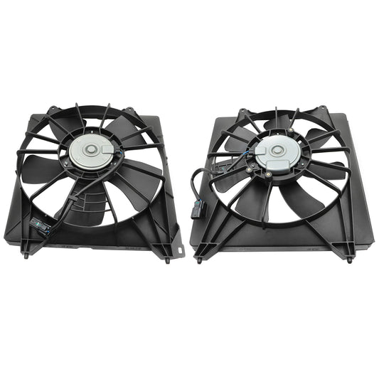 2Pcs Radiator Cooling Fan Set w/ Blade Motor & Shroud For Honda Accord 2013-2017