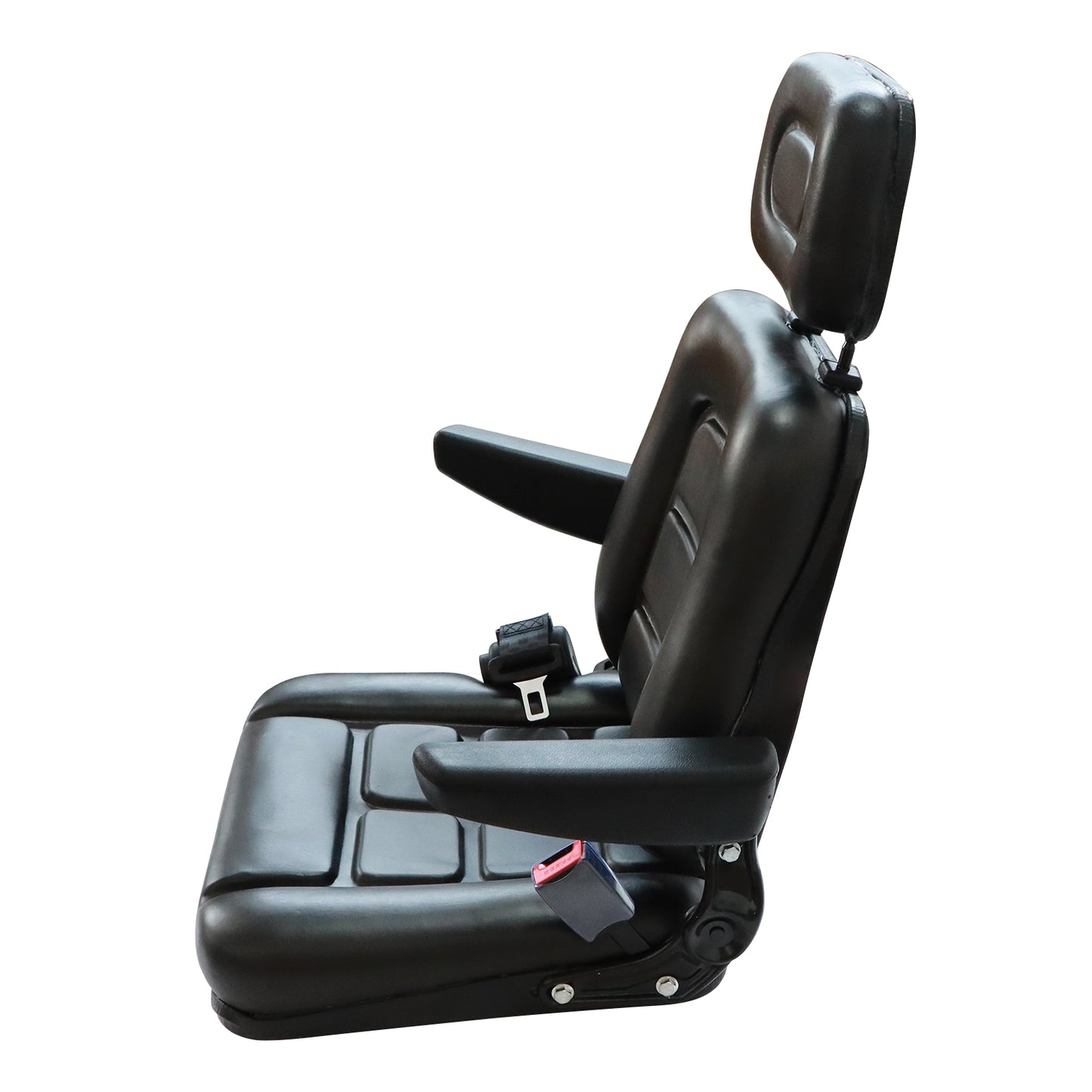 Universal Excavator Dozer Forklift Digger Seat With Headrest & SafeBelt &Armrest