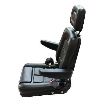 Universal Excavator Dozer Forklift Digger Seat With Headrest & SafeBelt &Armrest