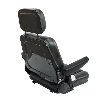 Universal Excavator Dozer Forklift Digger Seat With Headrest & SafeBelt &Armrest