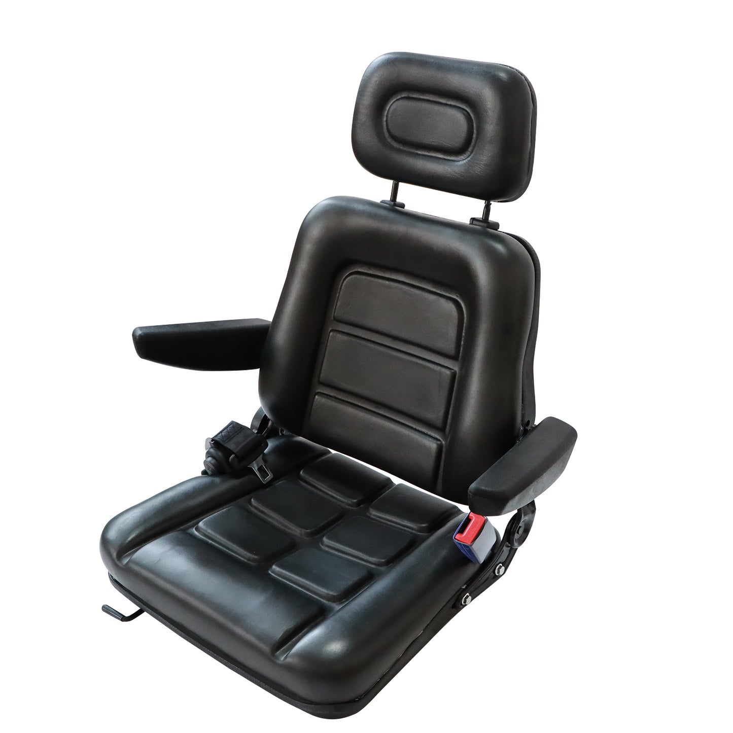 Universal Excavator Dozer Forklift Digger Seat With Headrest & SafeBelt &Armrest
