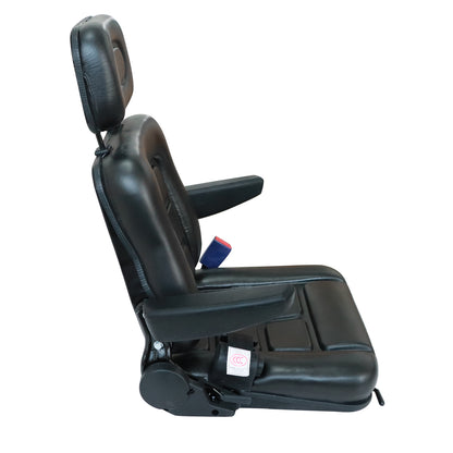 Universal Excavator Dozer Forklift Digger Seat With Headrest & SafeBelt &Armrest