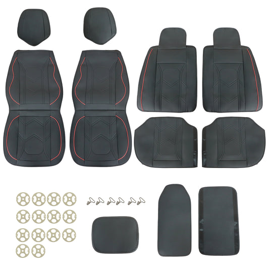 Fits Toyota RAV4 Prius Tacoma Corolla Car Front + Rear 5Seat Covers Faux Leather