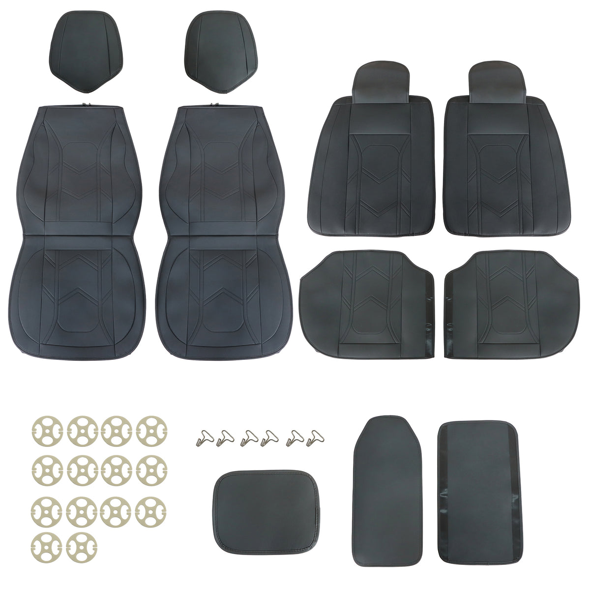 Fits Toyota RAV4 Camry Tacoma Corolla Car Front + Rear 5 Seat Covers PU Leather