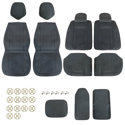 Fits Toyota RAV4 Camry Tacoma Corolla Car Front + Rear 5 Seat Covers PU Leather