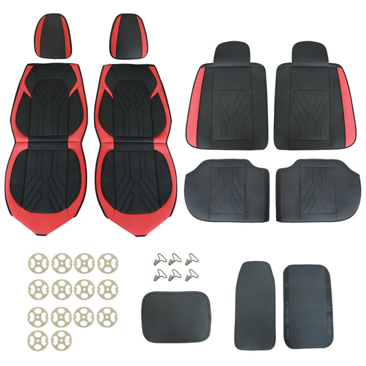 For Toyota 5 Seat Cover Front & Rear Faux Leather Waterproof Protector Cushion