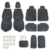 For Toyota Car 5-Sits Full Surround Set PU Leather Protector Seat Cover Black