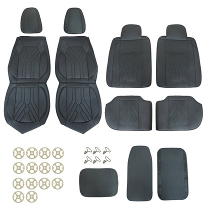 For Toyota Car 5-Sits Full Surround Set PU Leather Protector Seat Cover Black