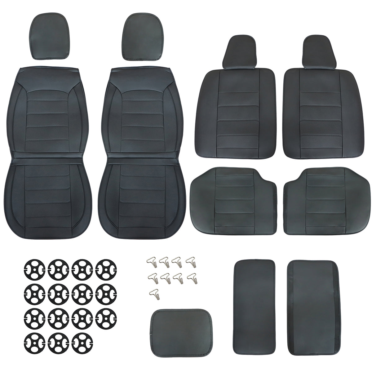 Perforated Leather Full Surround Set Car 5-Seat Cover Protector For Toyota Black