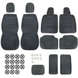 Perforated Leather Full Surround Set Car 5-Seat Cover Protector For Toyota Black