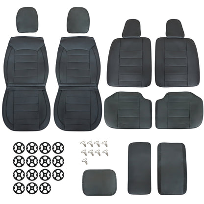 Perforated Leather Full Surround Set Car 5-Seat Cover Protector For Toyota Black