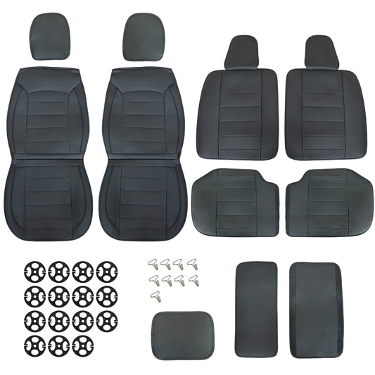 Perforated Leather Full Surround Set Car 5-Seat Cover Protector For Toyota Black