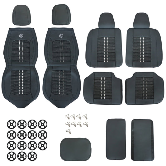 For Toyota Highlander Camry Tacoma Car Front & Rear 5-Seat Covers Faux Leather