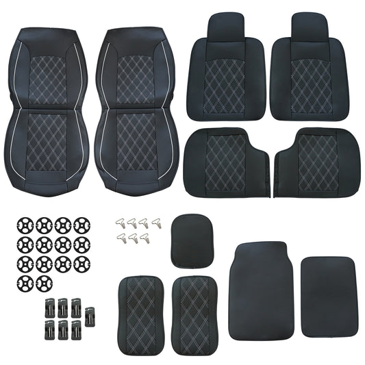 For 2009-22 Ford F150 Crew Cab Car Full Surround Set Seat Cover Leather Cushion