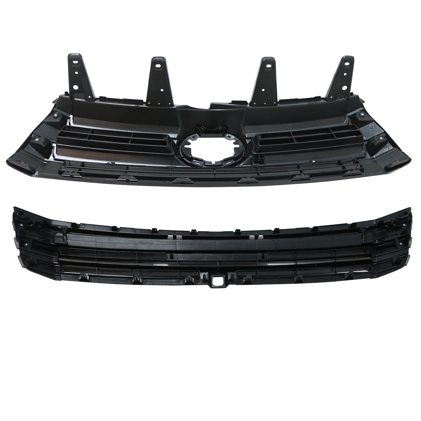 Front Upper and Lower Grille Grill For Toyota Highlander 2017-2019 Gloss Black