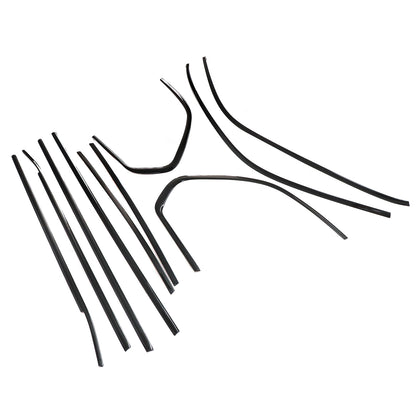 For BMW X5 E70 2007-2013 Gloss Black Window Molding Trim Strips Stainless Steel