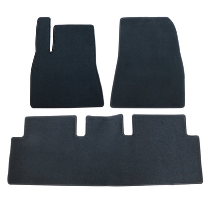 Fits 2023 2024 Tesla Model 3 1st & 2nd Row Floor Mats Carpet Velour All Weather