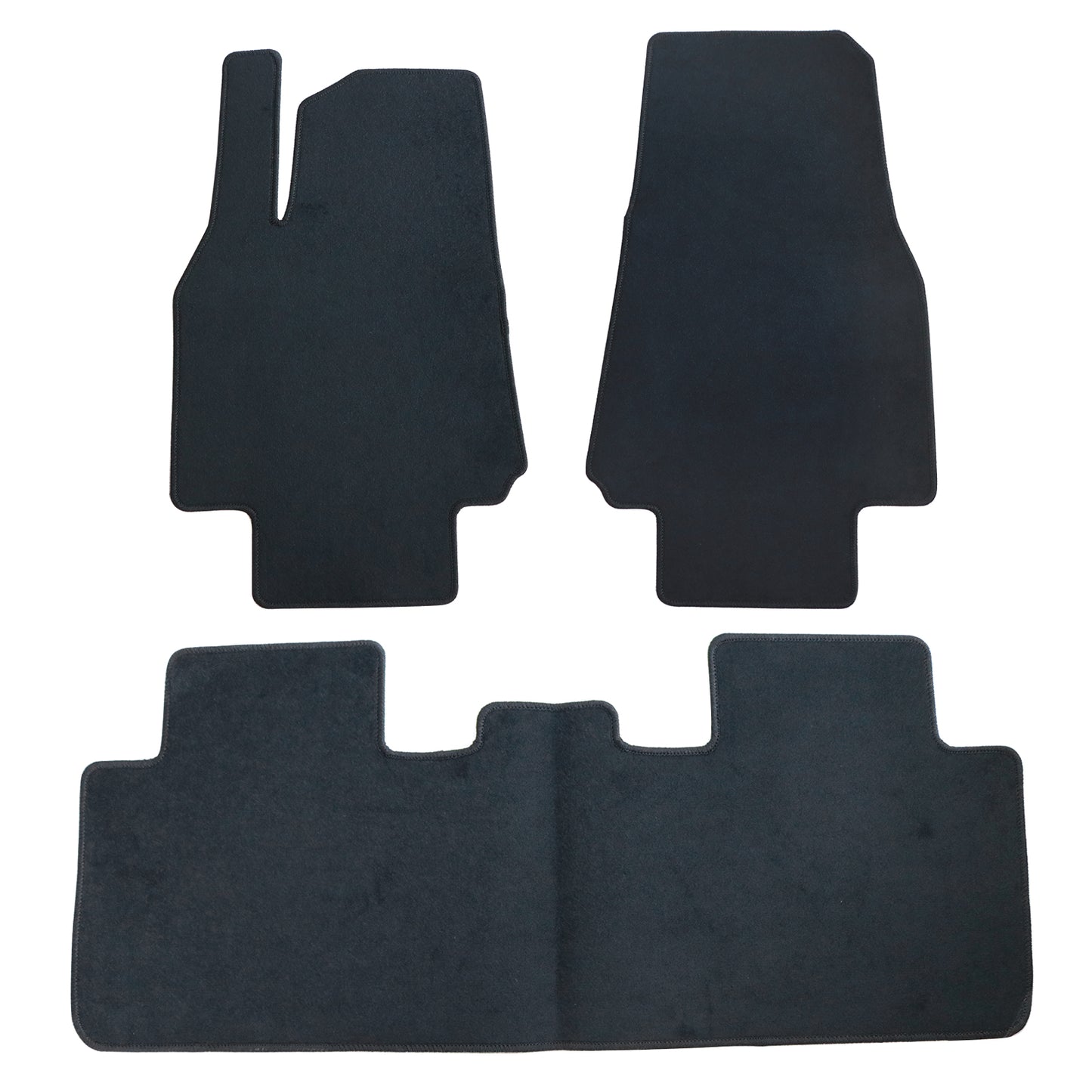 For 2020-2024 Tesla Model Y Front & Rear Floor Mats Carpet Set Non-Slip Velour