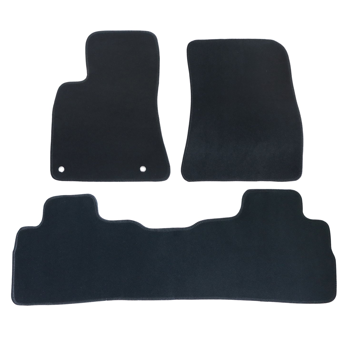 3 PCS For 2022-2025 Nissan Sentra Front & Rear Floor Mats Carpet Black Velour US