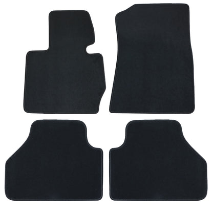 For 2010-2018 BMW X3 F25 4-Door Front & 2nd Row Floor Mats Carpet Velour Black