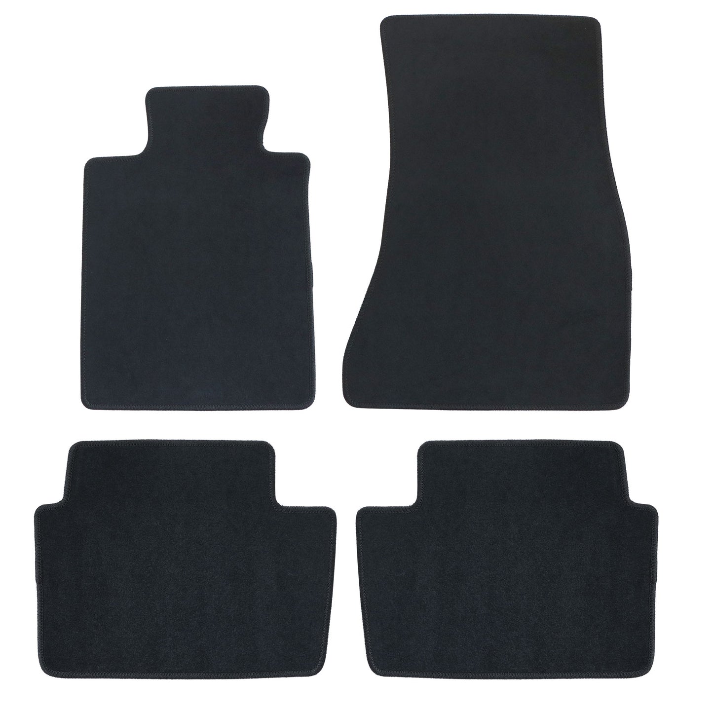 Black Velour Front & Rear Floor Mats Carpet For 2017-2023 BMW G30 G31 5-Series