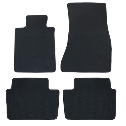 Black Velour Front & Rear Floor Mats Carpet For 2017-2023 BMW G30 G31 5-Series