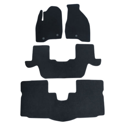 Full Set Front & Rear Floor Mats Carpet For 2011-2014 Ford Explorer Blk Velour