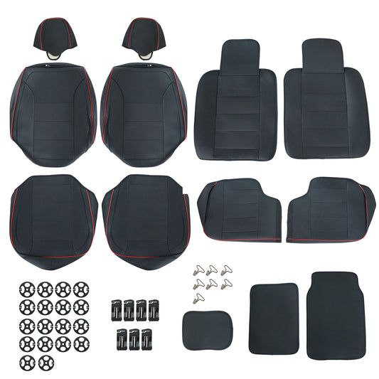 Front Rear 5-Seat Cover Full Surround Set Fits 2009-2022 Ford F150 F250 Crew Cab