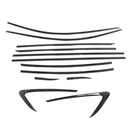 12Pcs Black steel window frame Strip Trim Accessories For 2023-25 Honda Accord