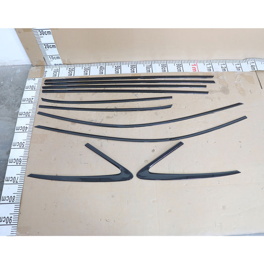 10PCS FOR Audi A4 S4 2020-2025 Car Window Molding Trim Strip Cover Gloss Black