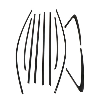 10PCS FOR Audi A4 S4 2020-2025 Car Window Molding Trim Strip Cover Gloss Black
