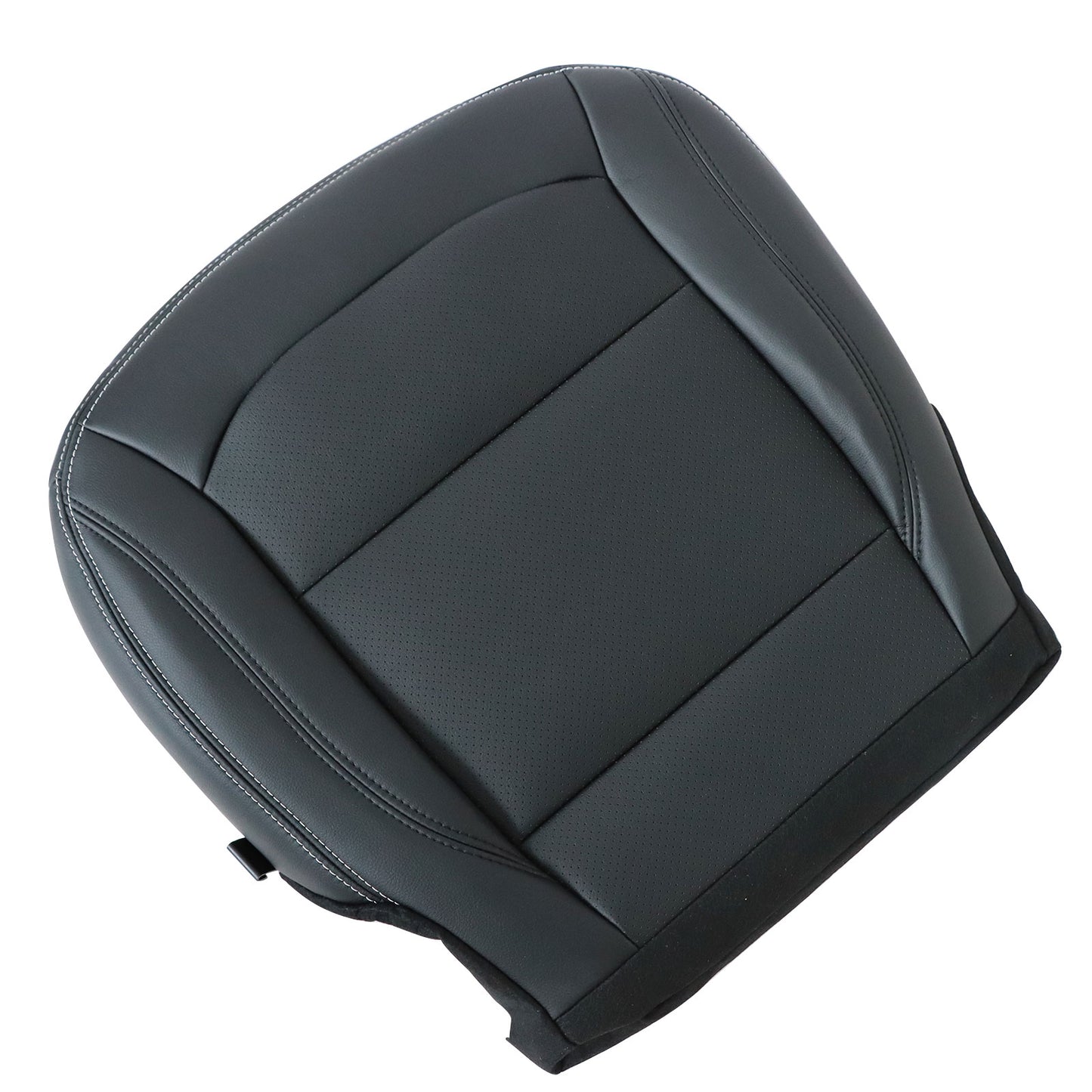 For 2016-19 Ford Explorer Passenger Side Bottom Perf PU Leather Seat Cover Black