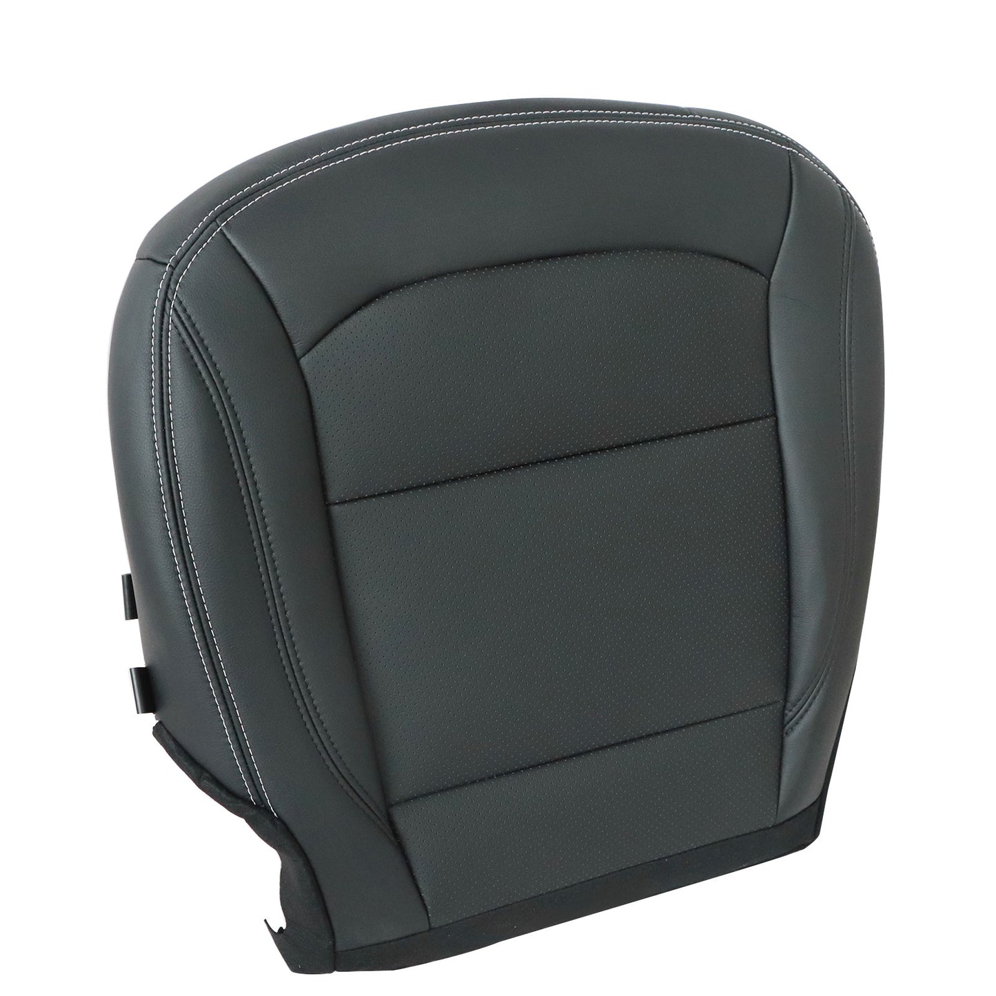 For 2016-19 Ford Explorer Passenger Side Bottom Perf PU Leather Seat Cover Black