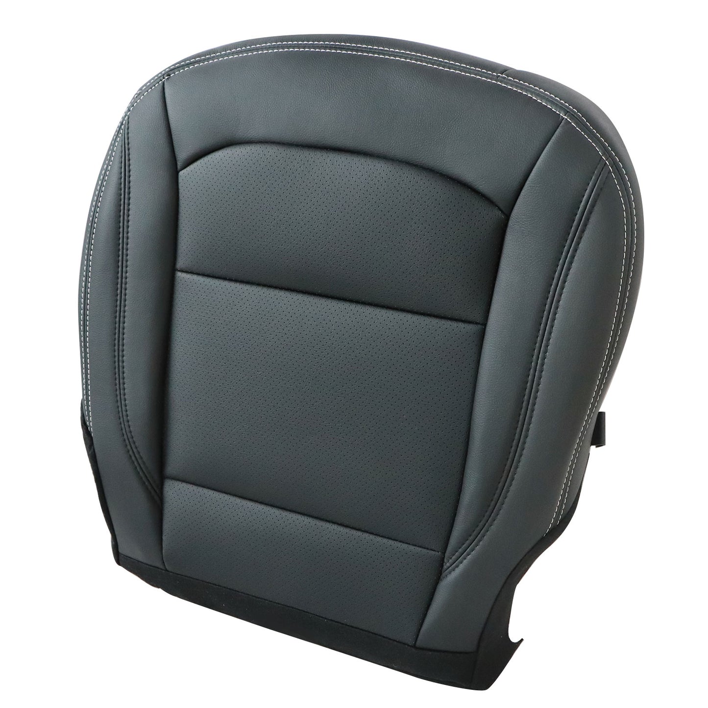 For 2016-19 Ford Explorer Passenger Side Bottom Perf PU Leather Seat Cover Black