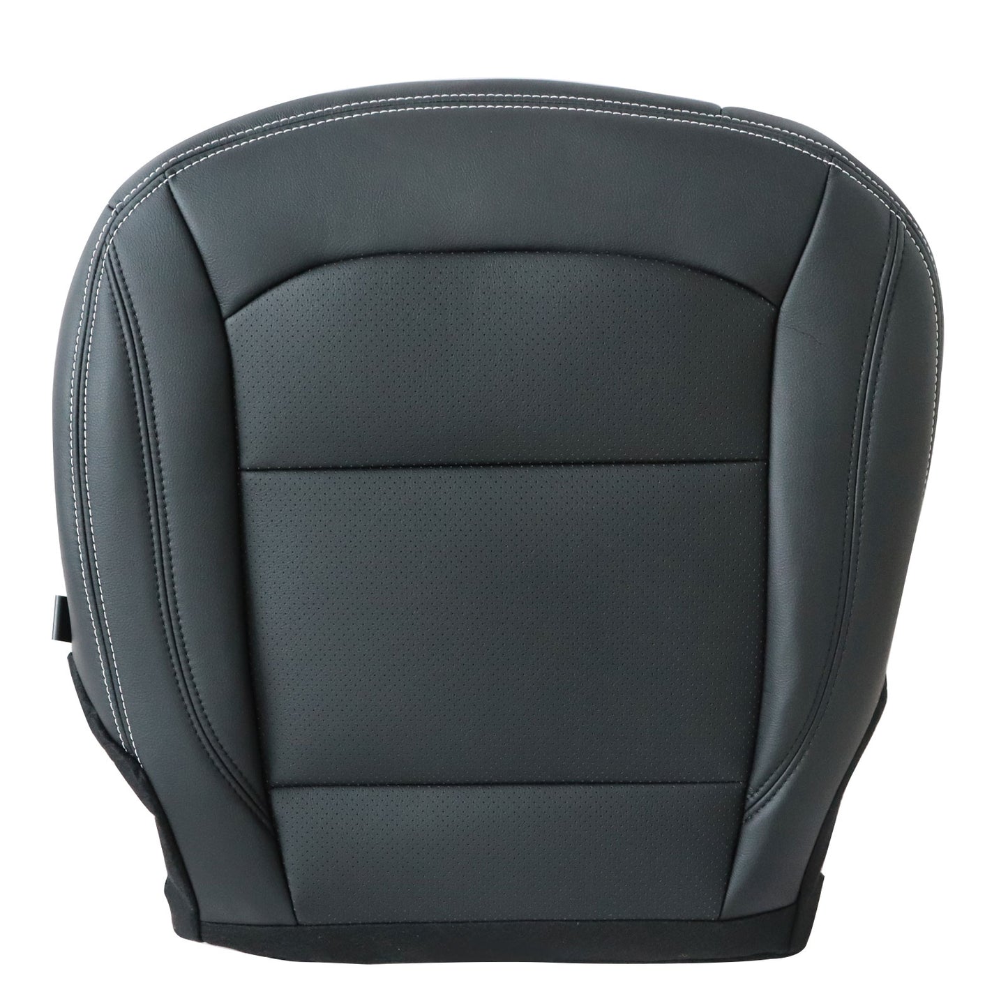 For 2016-19 Ford Explorer Passenger Side Bottom Perf PU Leather Seat Cover Black