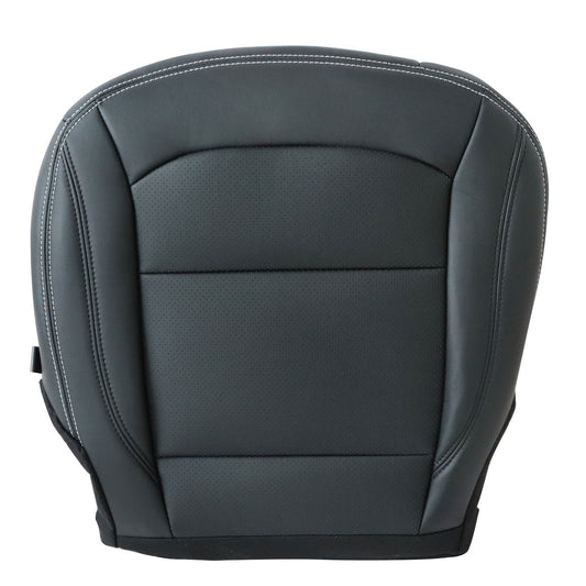 For 2016-19 Ford Explorer Passenger Side Bottom Perf PU Leather Seat Cover Black