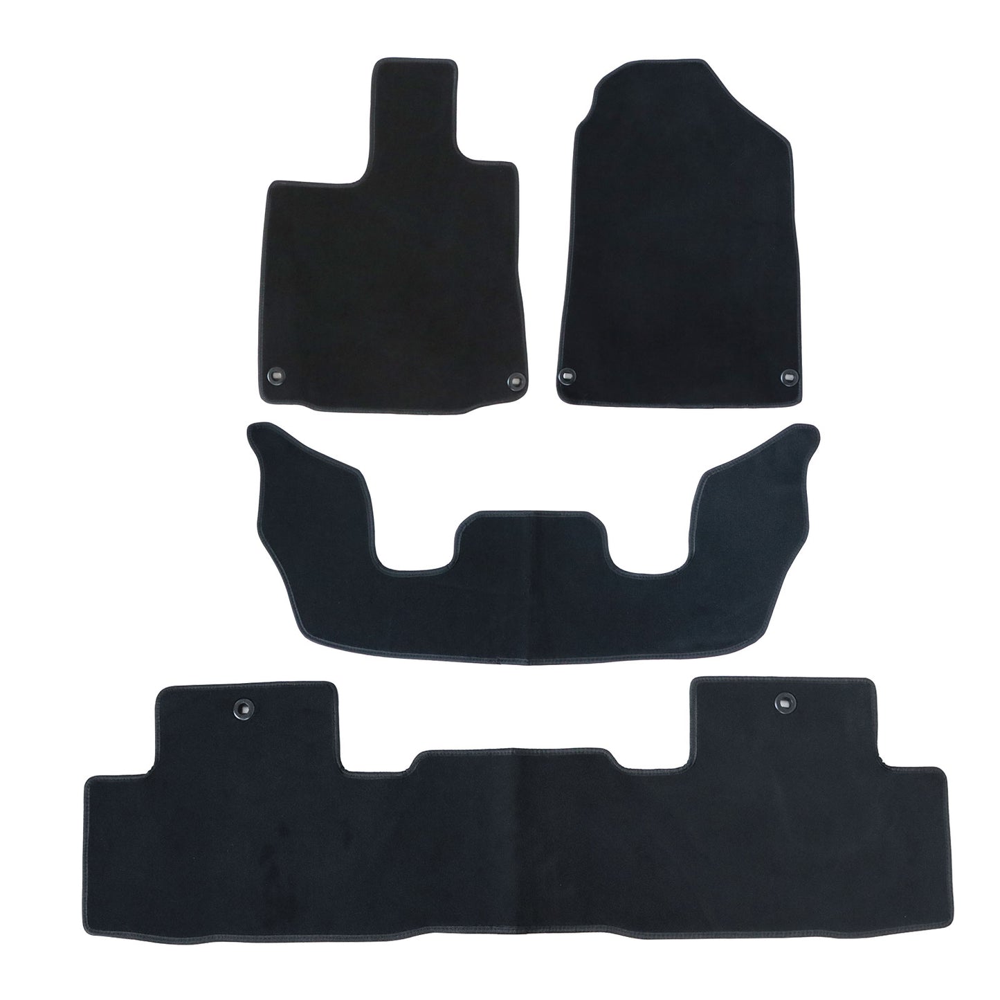 Fits 2022 2023 2024 2025 Acura MDX Front & Rear Floor Mats Carpet Velour Black