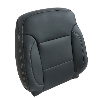 For 14-19 Chevy Silverado Suburban Tahoe Passenger Top Leather Seat Cover Black