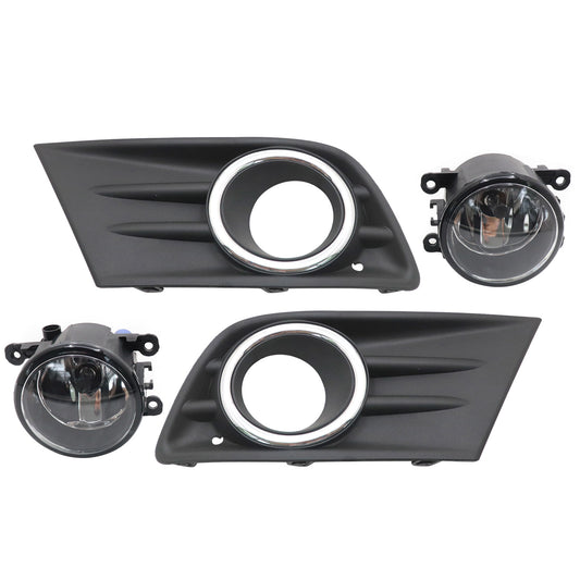 Fits Honda Pilot 2012 2013 2014 2015 Front Fog Light Lamp Cover & Chrome Trim