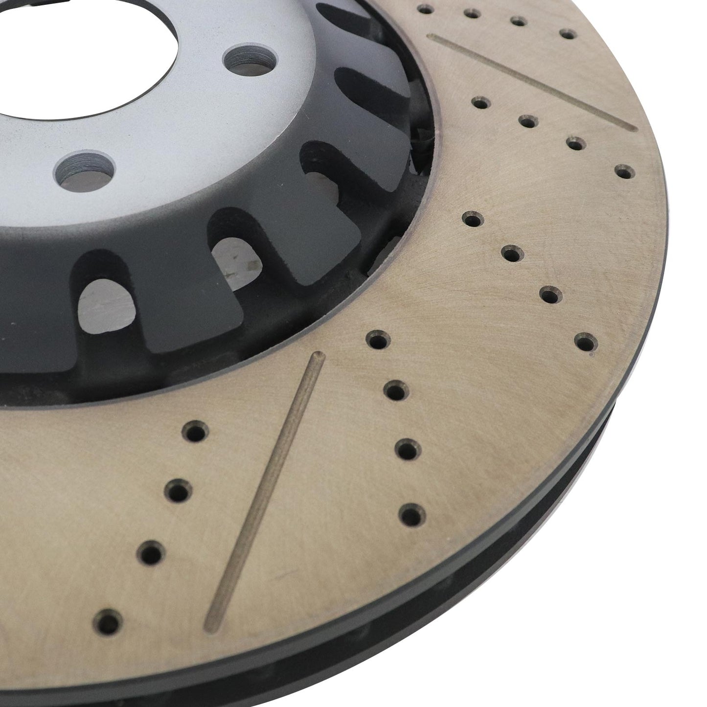 New Pair Set of 2 Front 375mm Drilled Brake Disc Rotors For 2018-2023 Audi RS5