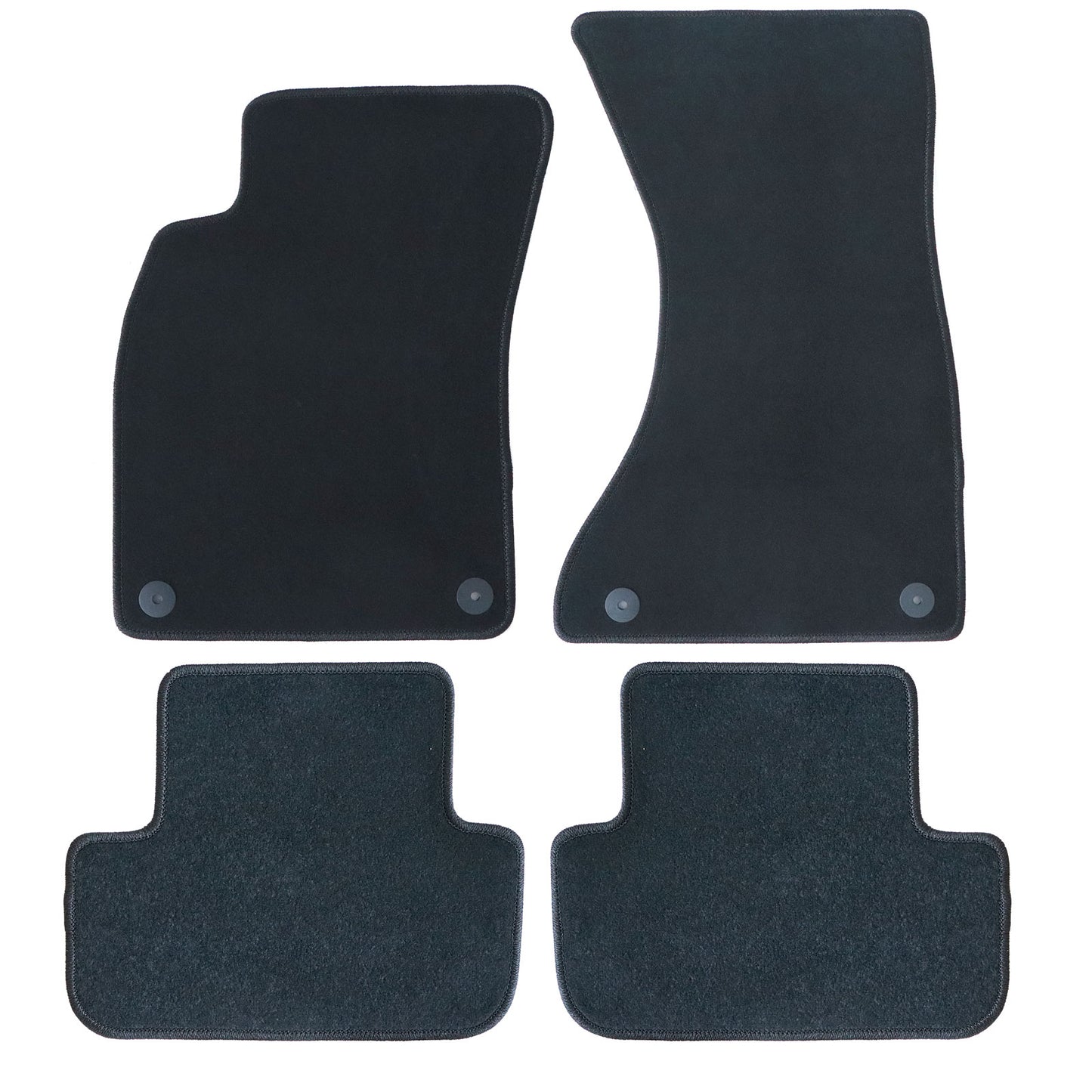 For 2009-2016 Audi A4 S4 Premium Replacement Floor Mats Carpet Velour Black 4x