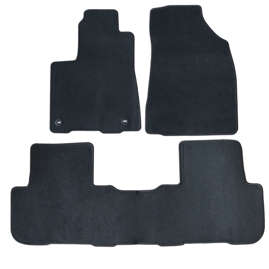 For 2014-2019?Toyota?Highlander Front & Rear Velour Floor Mats Carpet Black 3PCS